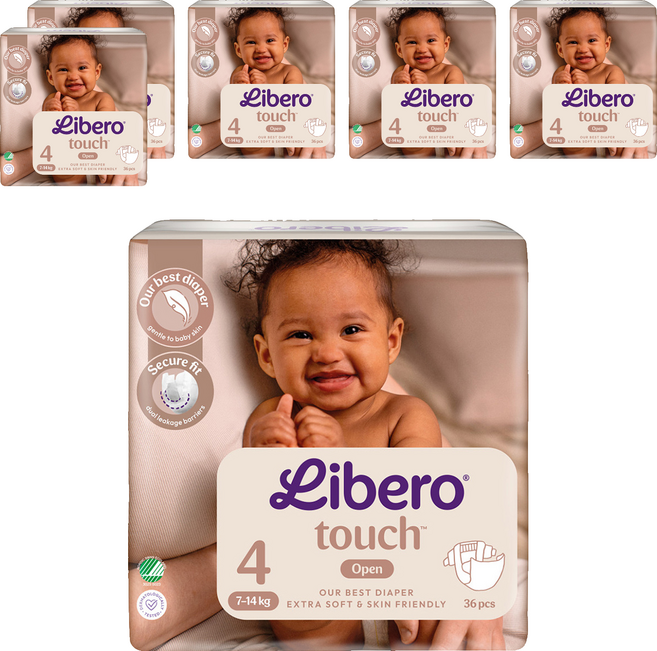 Libero 麗貝樂 嬰兒紙尿褲 touch 7~14kg, 216個, 第4階段