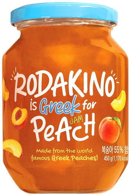 로다키노 그릭 복숭아 잼, 450g, 1개