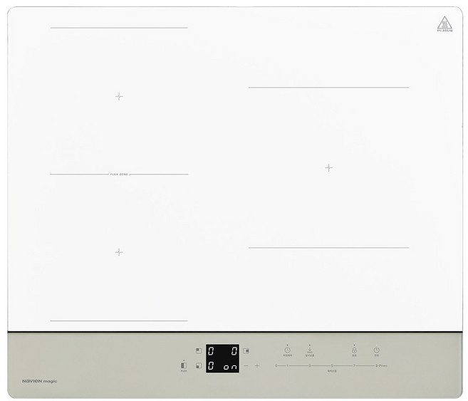 나비엔 매직 인덕션 슈퍼플렉스존 전기레인지 3구 화이트, ERI-3623AF, 빌트인