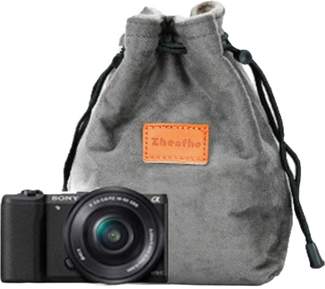 아임소리 렌즈보호 카메라 숄더백 어깨 끈 없음 S, 회색, 1개