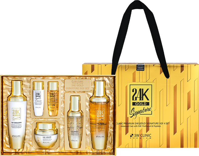 3W클리닉 프리미엄 24K 골드 시그니처 5GF 4종 세트 + 쇼핑백, 1세트