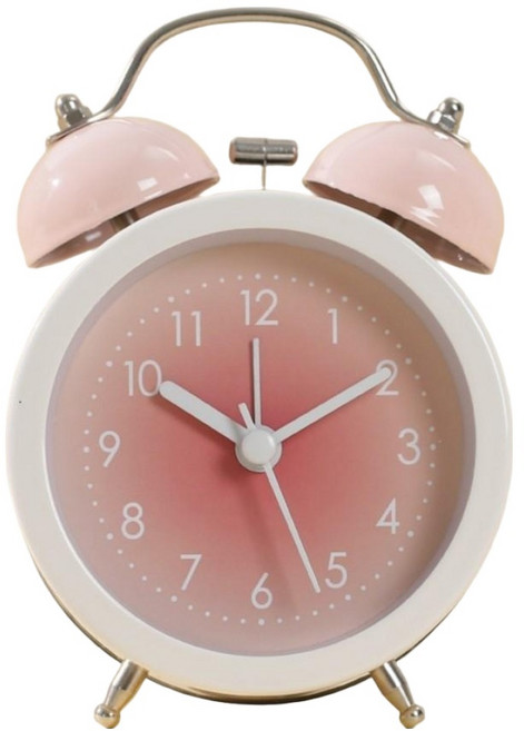 Couselect 高顏值ins風桌面鬧鐘/簡約多功能機械時鐘, 柔霧粉