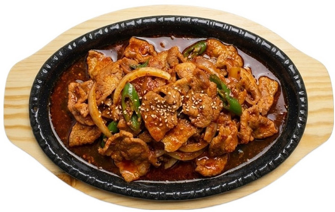 리빙메이트 법랑코팅 무쇠주물 타원 스테이크판 + 원목받침 세트, 혼합색상, 1세트