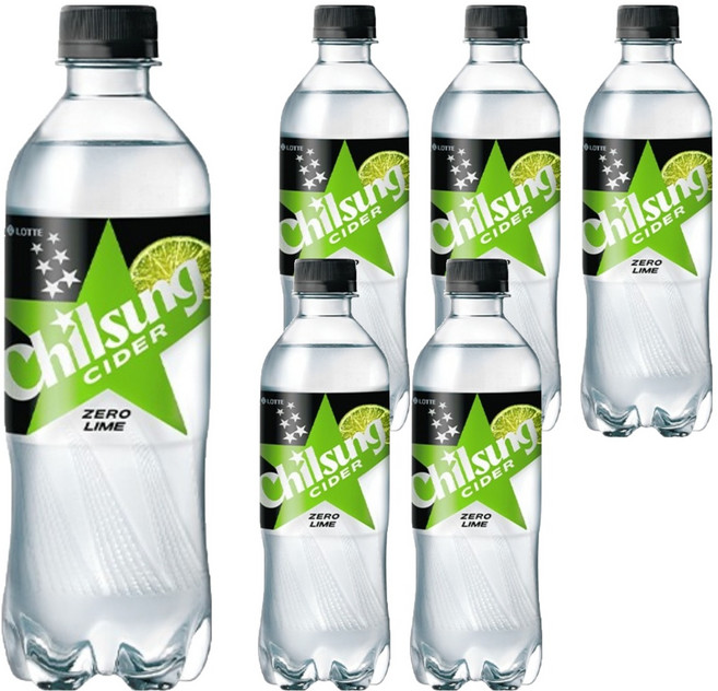 Chilsung Cider 零卡萊姆, 6個, 500ml