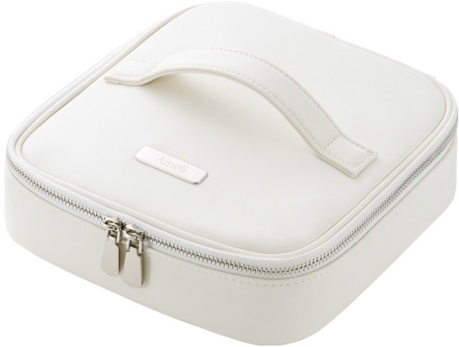 아멜리 트립 파우더룸 파우치, 1개, 화이트 아이보리
