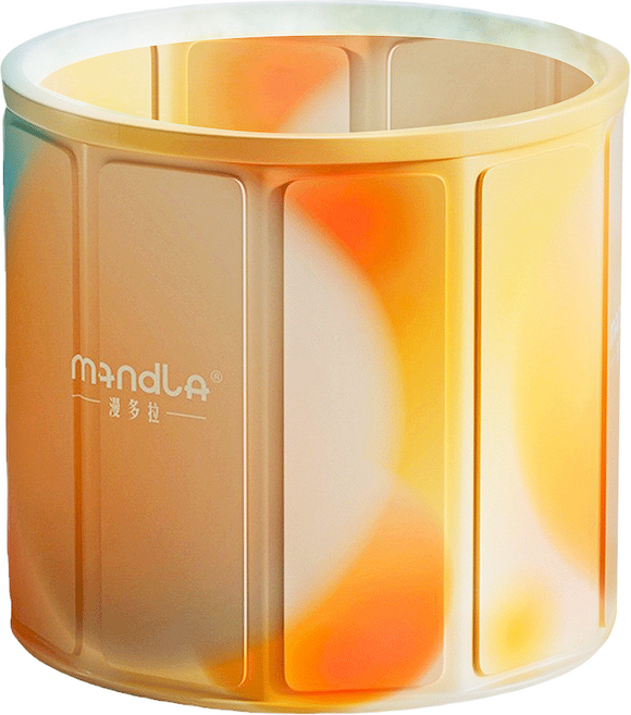 Mandla 圓形可折疊沐浴泡澡桶/全身洗澡盆/浴缸/兒童游泳桶, 幻彩藍橙, 1個