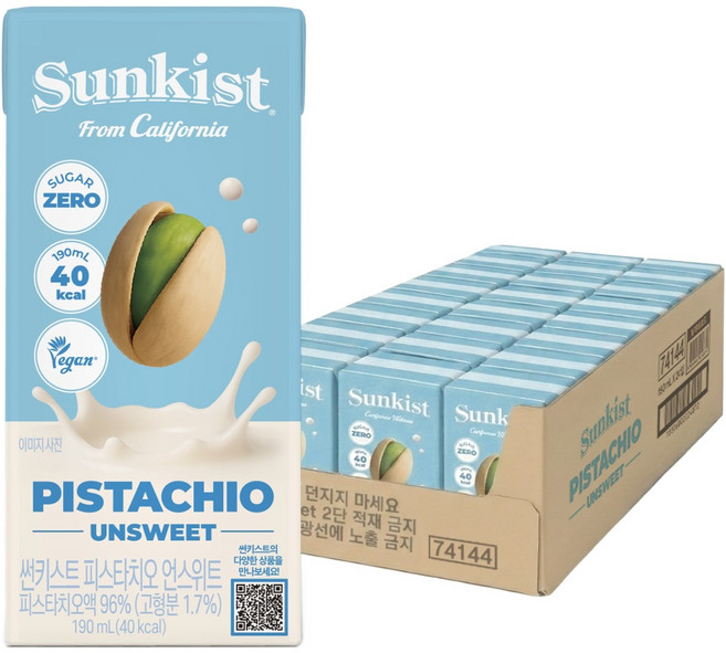 썬키스트 피스타치오 언스위트 드링크, 24개, 190ml