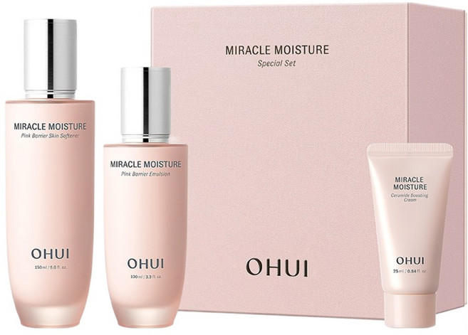 오휘 미라클 모이스처 핑크 베리어 스킨 150ml + 에멀전 100ml + 크림 25ml 세트, 1세트