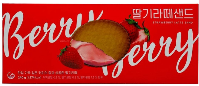 플러스제주 딸기라떼샌드, 1개, 240g