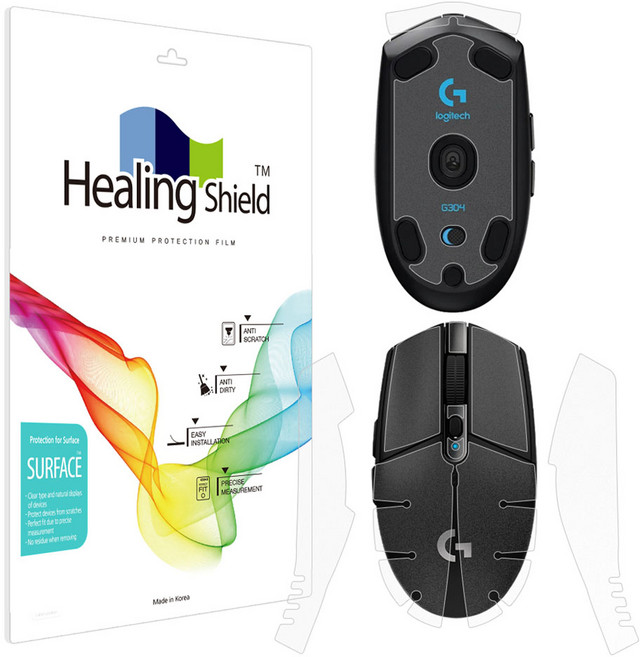 힐링쉴드 로지텍 G304 LIGHTSPEED 무선 게이밍 마우스 무광 외부 보호필름, 1개