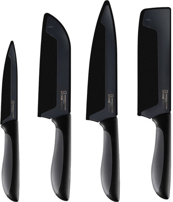 바겐슈타이거 티타늄 그레이엣지 나이프 4종 세트, 1세트, 유틸리티 과도 + 산도쿠 식도 + 셰프식도 + 야채 식도