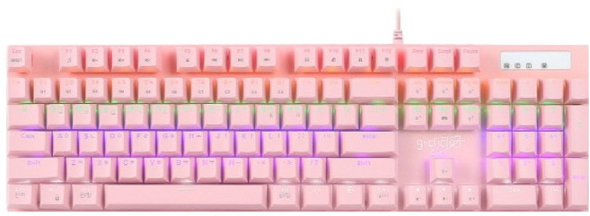 지클릭커 Special 게이밍 유선 기계식 키보드, 핑크, 지클릭커 GK-510X Special 게이밍 유선 기계식 키보드, 적축