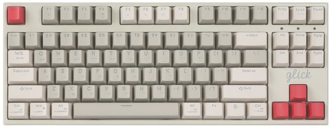지클릭커 레트로 레드 슈퍼히어로 저소음 풀 윤활 기계식 게이밍 유선 텐키리스 키보드, RB1, SPK87, 저소음 적축
