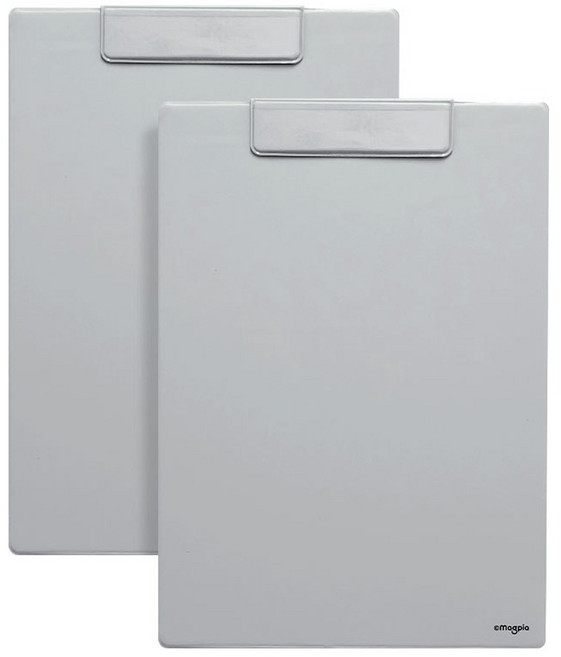 마그피아 마그랑 차트 자석 클립보드 A4, 그레이, 2개