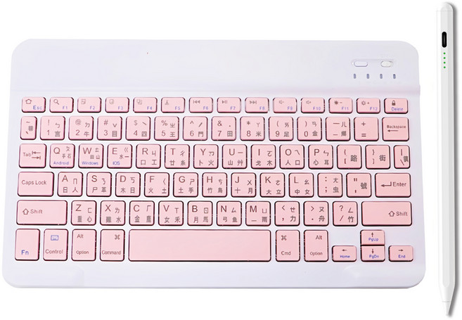 DTAudio 輕巧版iPad鍵盤 + 觸控筆, 粉色, BKL100-P01, 製造商軸