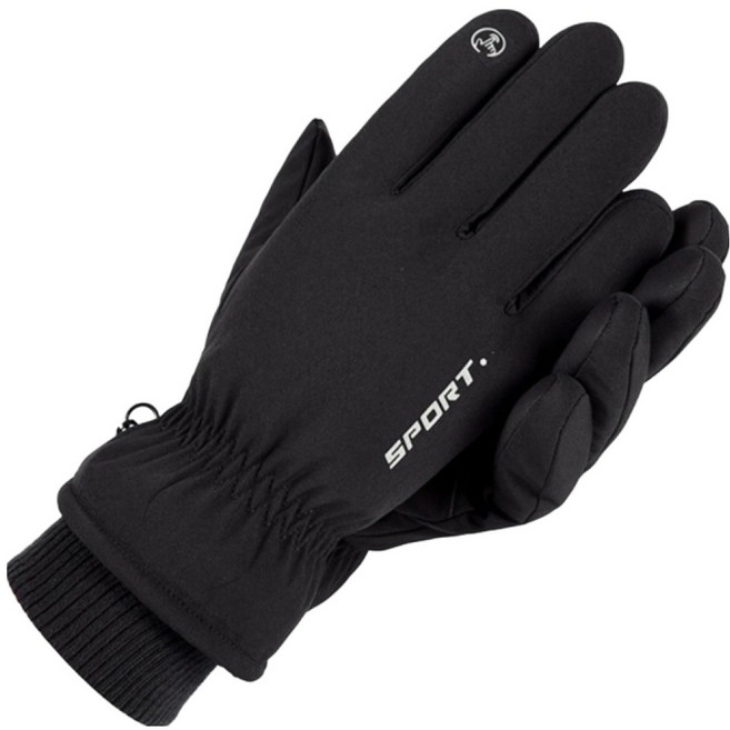 ROCKKICK 3M 刷毛觸控滑雪防寒手套 雙手穿戴組, 1套, 黑色