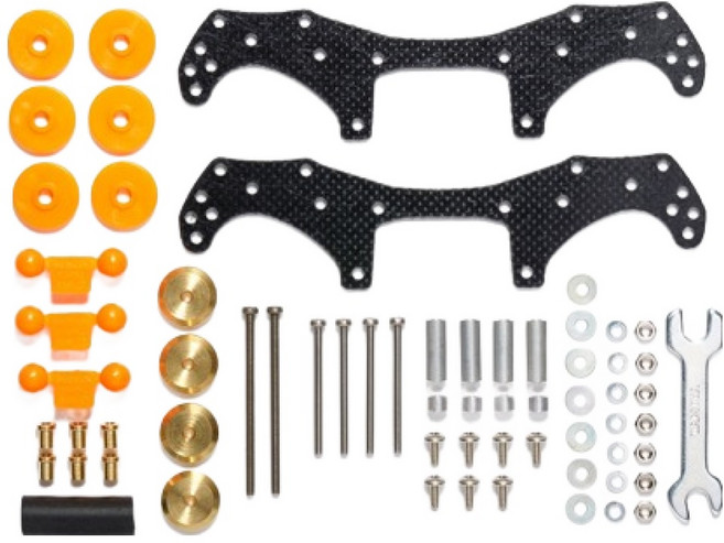 TAMIYA 田宮 VZ Chassis 迷你四驅車 基本改裝套組 15526, 混合色, 1套