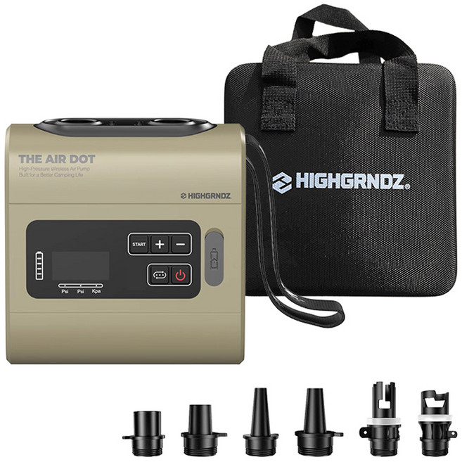 하이그라운즈 에어닷 휴대용 무선 전동 캠핑 에어 펌프, 샌드, 1개