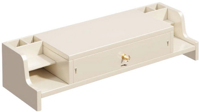 Mabso Shop 螢幕架 抽屜式支架 50.4 x 19.3 x 13.4 cm BRP2689, 白色