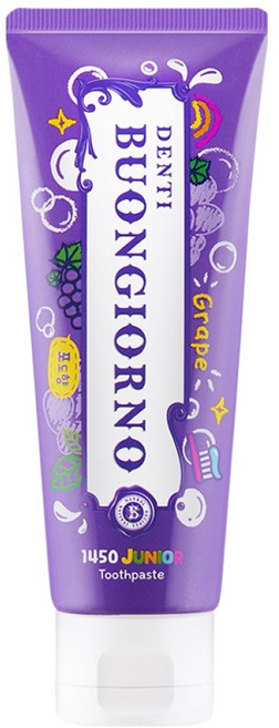 덴티본조르노 일사오공 고불소 주니어 치약 포도향, 80g, 1개