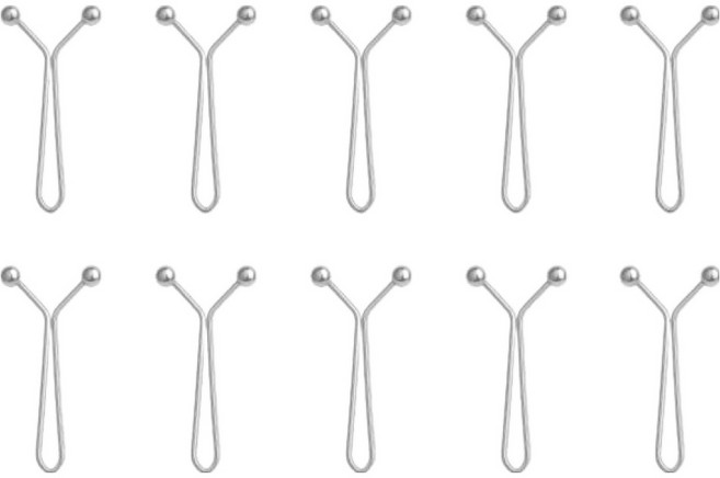 주식회사아텍스 바지 허리 조절 y클립 3.5 x 1.5 cm, 실버, 10개