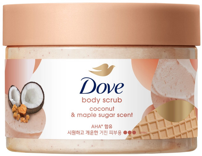 도브 바디 스크럽 코코넛 앤드 메이플 슈가향, 298g, 1개