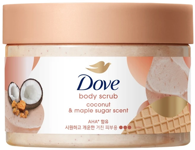 도브 바디 스크럽 코코넛 앤드 메이플 슈가향, 298g, 1개 - 쿠팡