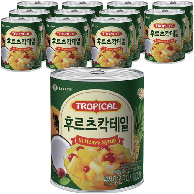 델가 트로피칼 후르츠칵테일 통조림, 12개, 850g