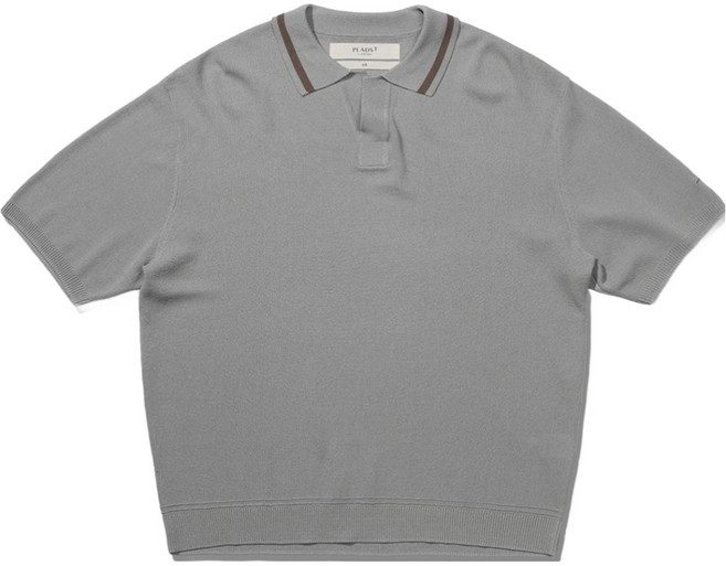 PLADS7 TI FOR MEN 男士領口線條配色短袖針織衫 M234CSW131M