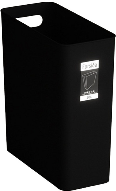 맙소샵 깔끔 심플 틈새 슬릿 거실 사무실 휴지통 BRP2745, 블랙