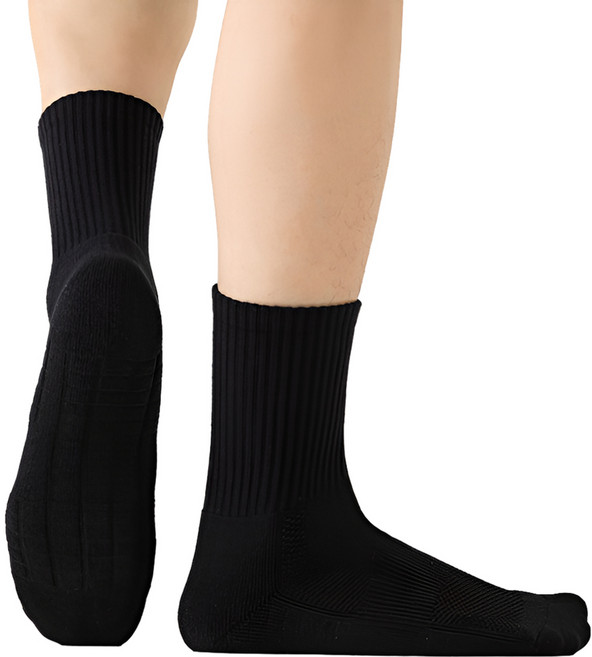 드디어대성 남성용 중목 스포츠 양말 5켤레 세트, 블랙, 1세트