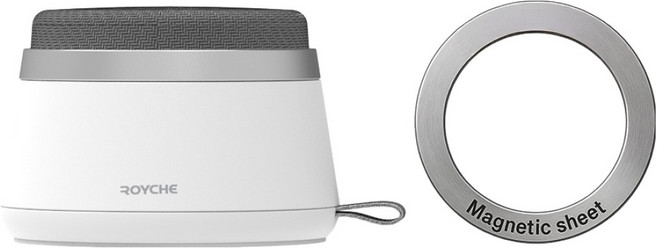 로이체 마그네틱 홀더 맥세이프 사운드드럼 미니 블루투스 6.0 스피커, 화이트, BTS-M330