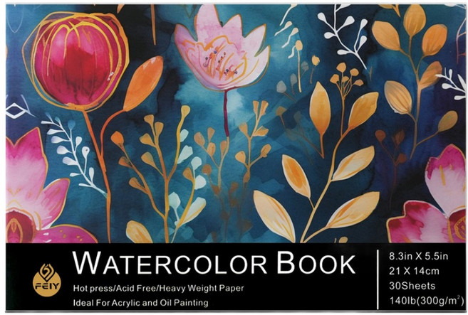 FEIY 水彩紙 素描本 鬱金香 5W0911 300g, 30個