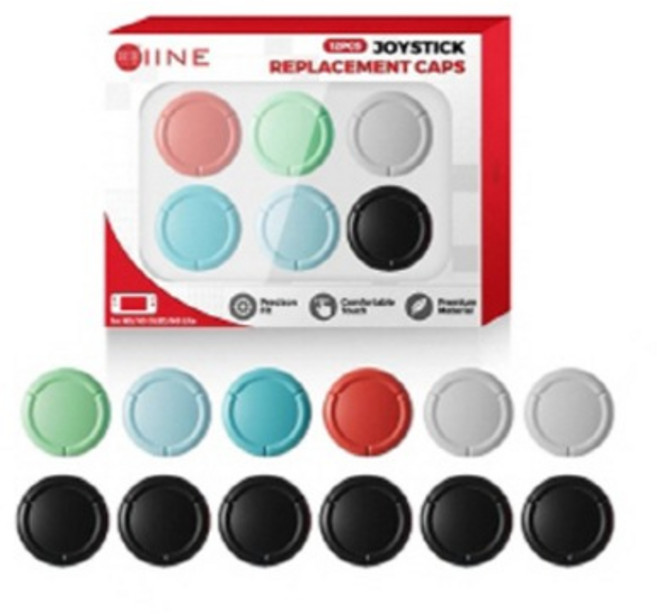 이이네 닌텐도 스위치 조이콘 컬러 교체용 스틱캡 12p 세트, 혼합색상, 1세트, L1258