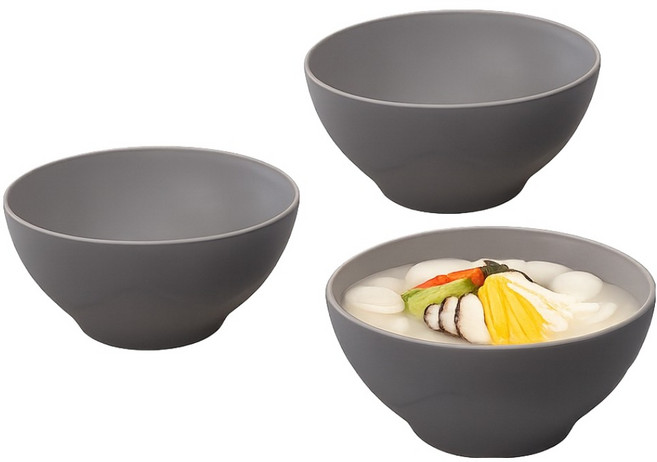 Ahtty home All The Plate 麵碗, 灰色, 3個