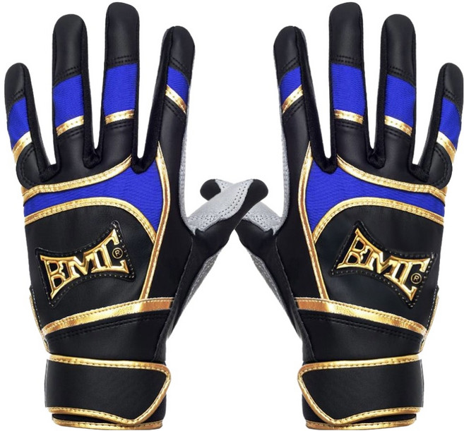 BMC BASEBALL MEMBERS CLUB 專業打擊手套 LE263 左右, 黑色 + 藍色, 1套