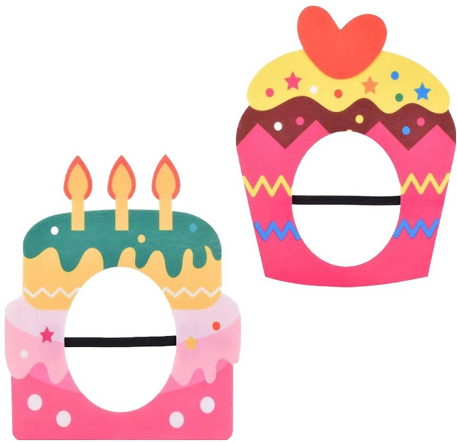 마다꾸미 생일파티 인싸 선물케이크 가면 소품세트, 세트F, 1세트