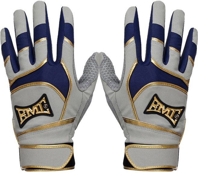 BMC BASEBALL MEMBERS CLUB PRO 2026 灰色版 Pitted 打擊手套 左右手套組, 灰色 + 海軍藍, 1套