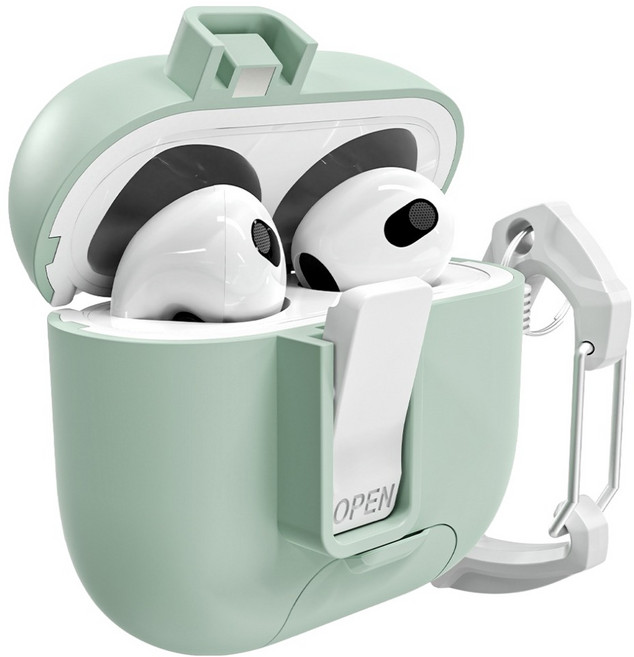 Imall 防丟失手機支架 MagSafe 門鎖保護殼, 薄荷綠, 1個, AirPods 4