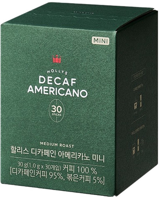 할리스 시그니처 아메리카노 디카페인 미니 스틱커피, 30개입, 1개, 1g