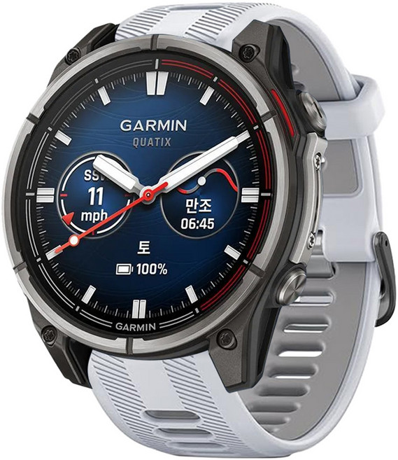 스페이스쉴드 가민 스마트 워치 호환 러너 스포츠 실리콘 스트랩, 화이트, 1개