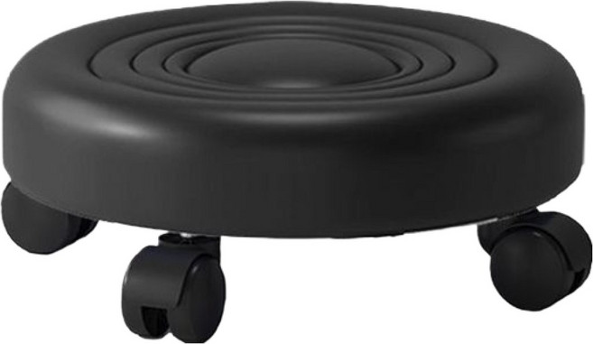 하봉하봉 청소 바퀴의자 이동식 낮은 스툴, 블랙, 1개