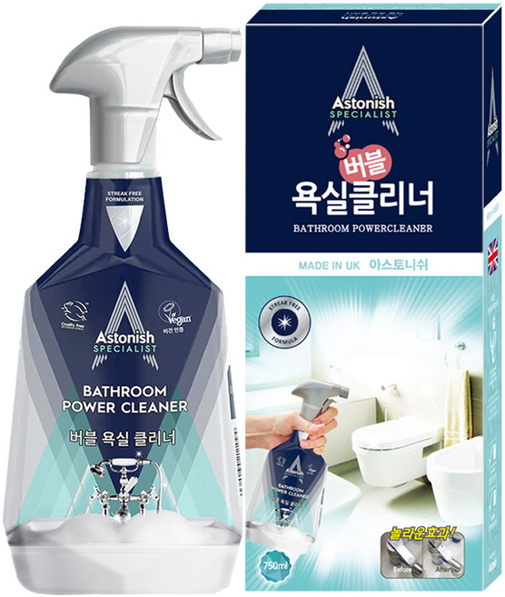 아스토니쉬 버블 욕실 찌든때 제거 클리너, 750ml, 1개