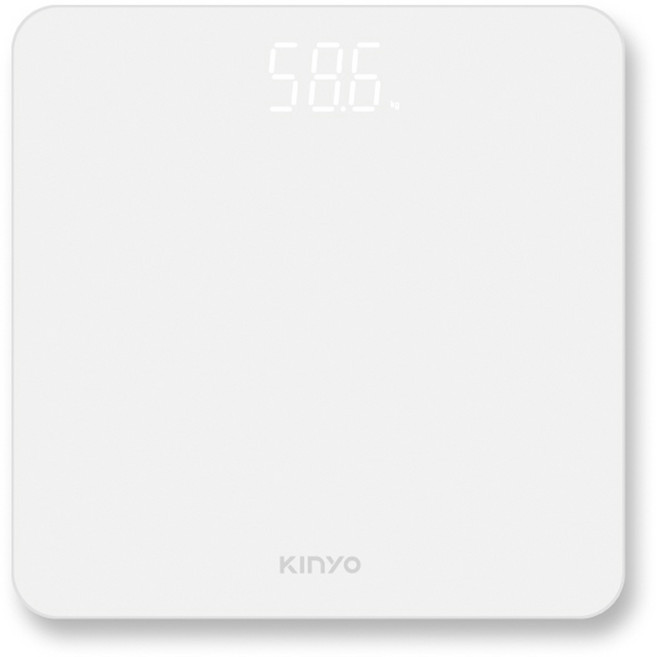 Kinyo LED簡約極白體重計, 白色, 1個, DS-6570W
