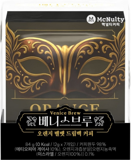 맥널티커피 베니스브루 스페셜티 가향 드립백 커피 오렌지 벨벳, 1개, 7개입, 12g