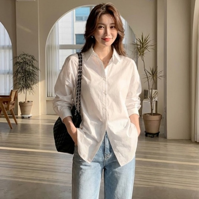 Paradiso 女款基本日常穿搭簡約白色襯衫