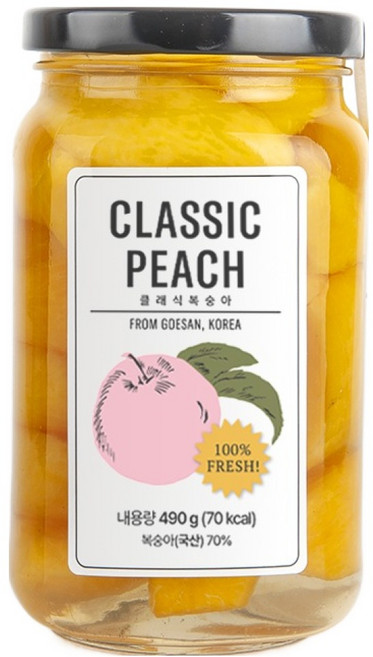 클래식농원 복숭아 병조림 황도, 1개, 490g
