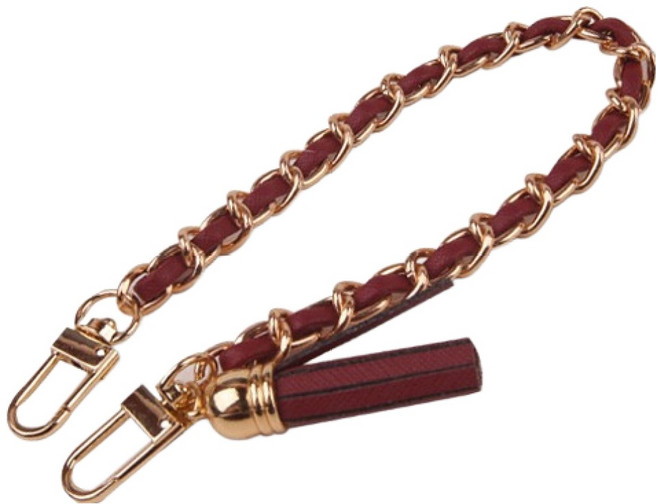 워너프 태슬 골드 체인 투 링 홀더 스트랩, 버건디, 1개