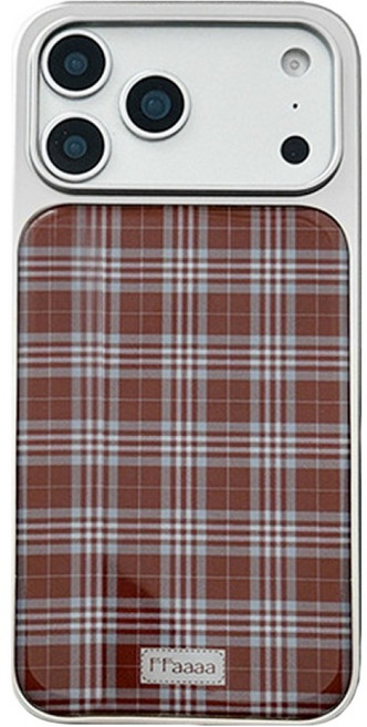 비비파이 아텀 브라운 체크 에폭시 휴대폰 케이스