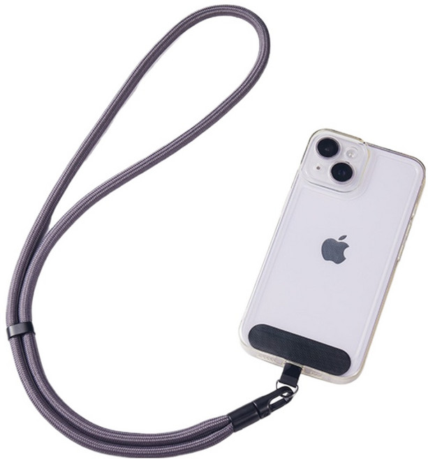 사인포스트 귀여운 캐릭터 핸드폰 스트랩 패드 연결 줄 목걸이 67cm, 그레이, 1개